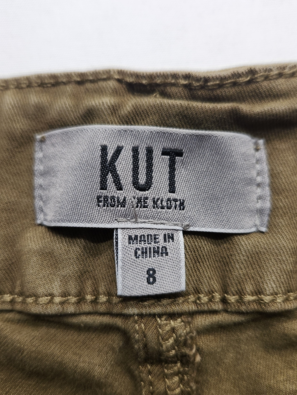 ⭐️KUT from the Kloth Charlotte High Rise Wide Leg Utility Pants Olive Green Sz 8 - Picture 12 of 16